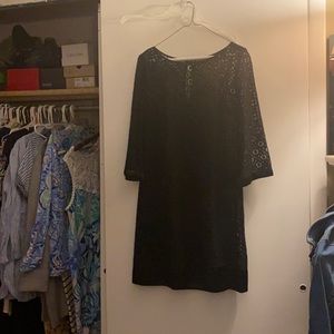 Little black lace shift dress